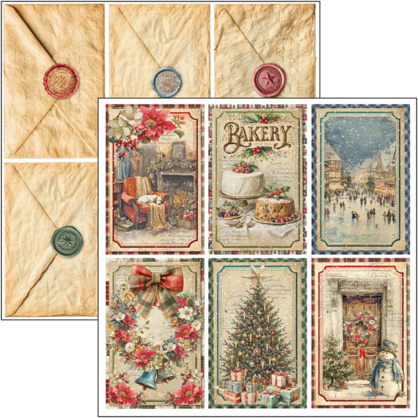 Ciao Bella MERRY and BRIGHT Christmas 12x12 Paper Pad 12 Sheets #CBPM098
