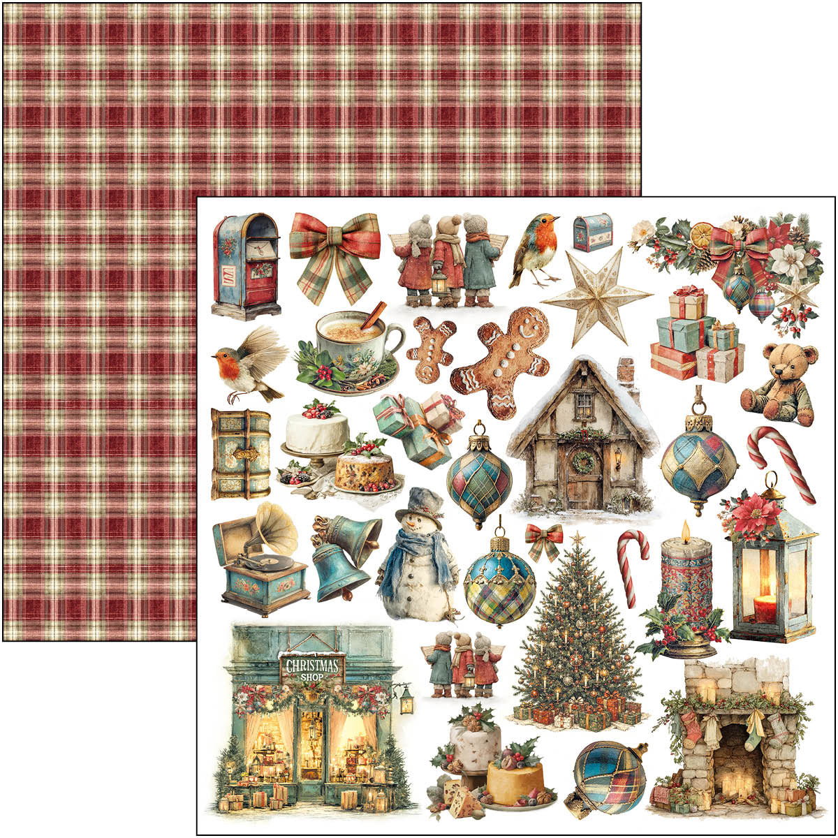 Ciao Bella MERRY and BRIGHT Christmas 12x12 Paper Pad 12 Sheets #CBPM098
