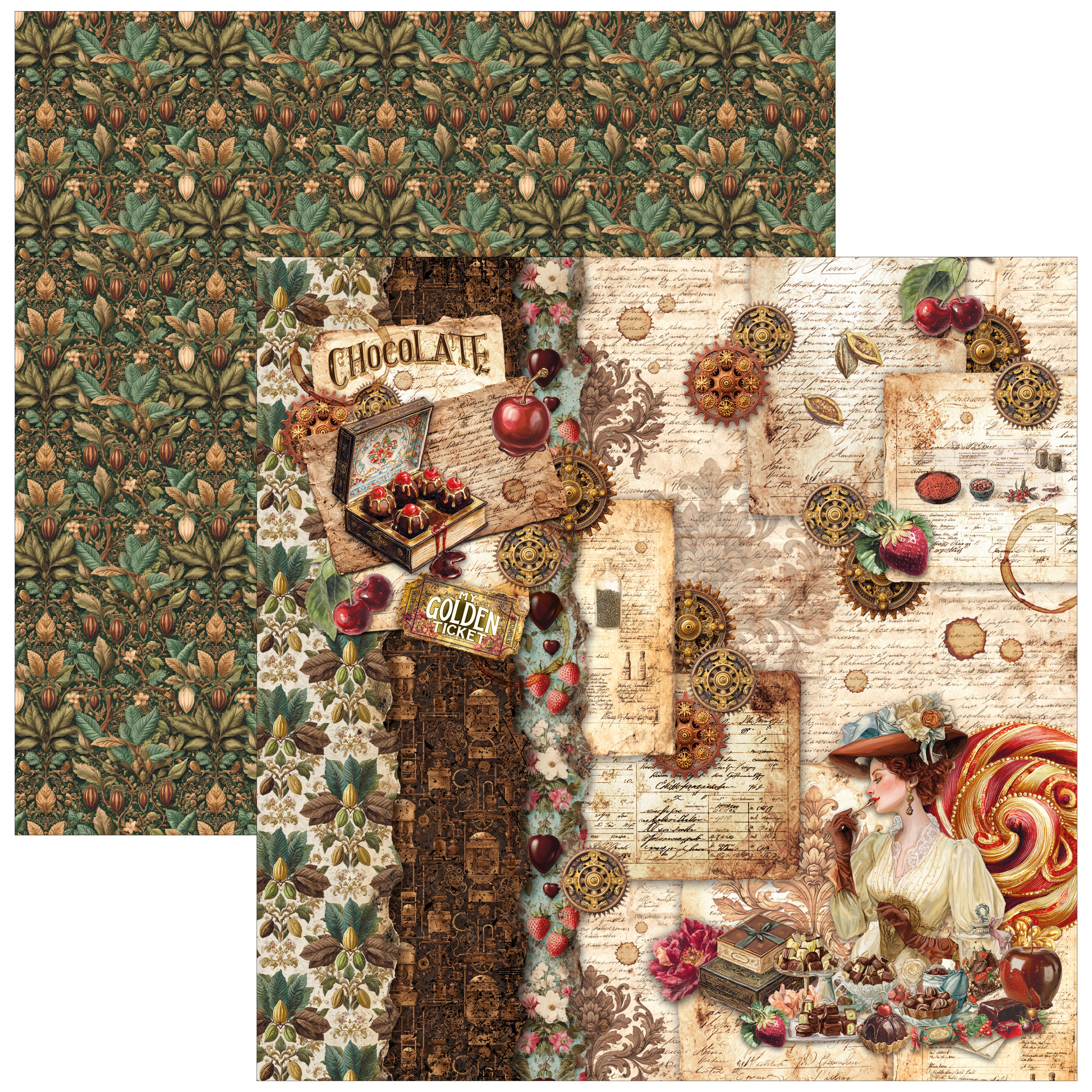 Ciao Bella CHOCOLATE WANDERLUST 12x12 Paper Pad 12 Sheets #CBPM100