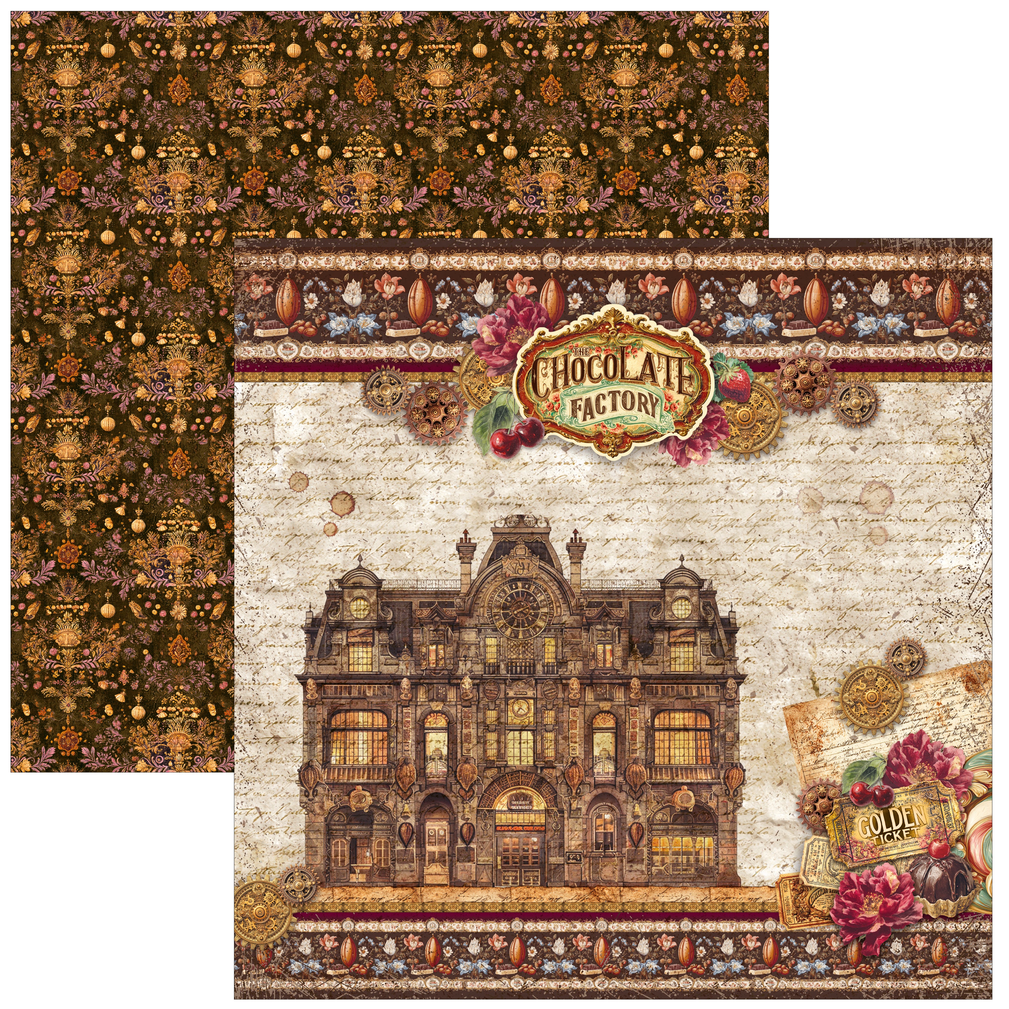 Ciao Bella CHOCOLATE WANDERLUST 12x12 Paper Pad 12 Sheets #CBPM100