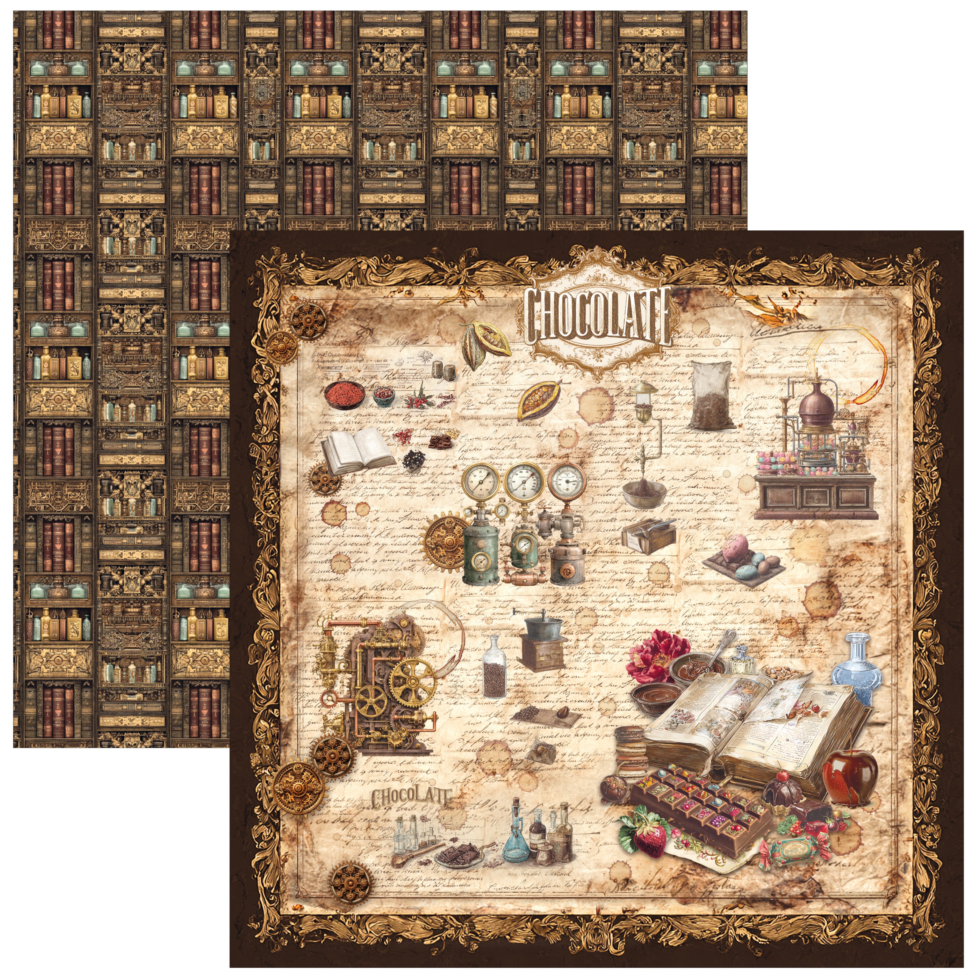 Ciao Bella CHOCOLATE WANDERLUST 12x12 Paper Pad 12 Sheets #CBPM100