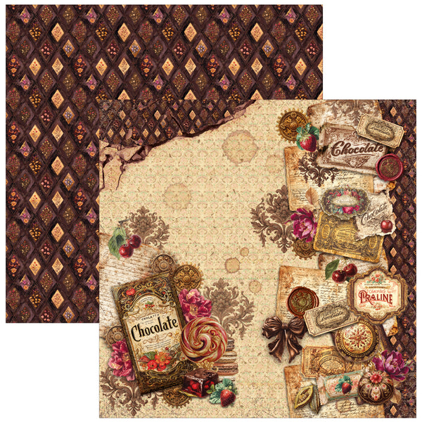 Ciao Bella CHOCOLATE WANDERLUST 12x12 Paper Pad 12 Sheets #CBPM100