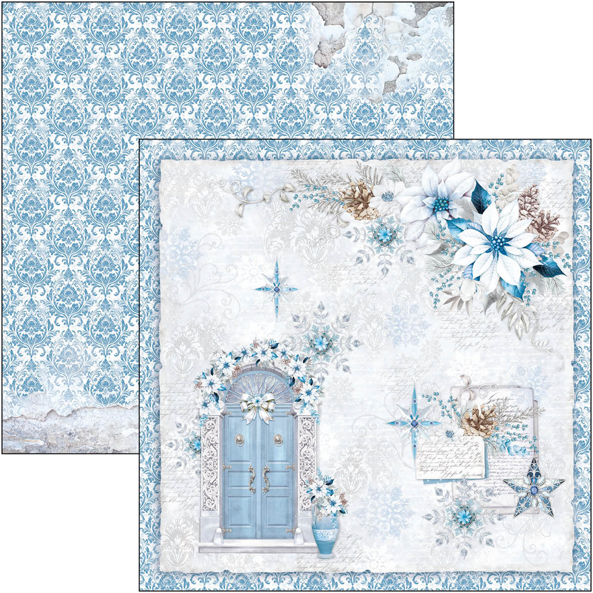 Ciao Bella ELEGANCE of BLUE Christmas Winter 12x12 Paper Pad 12 Sheets #CBPM079