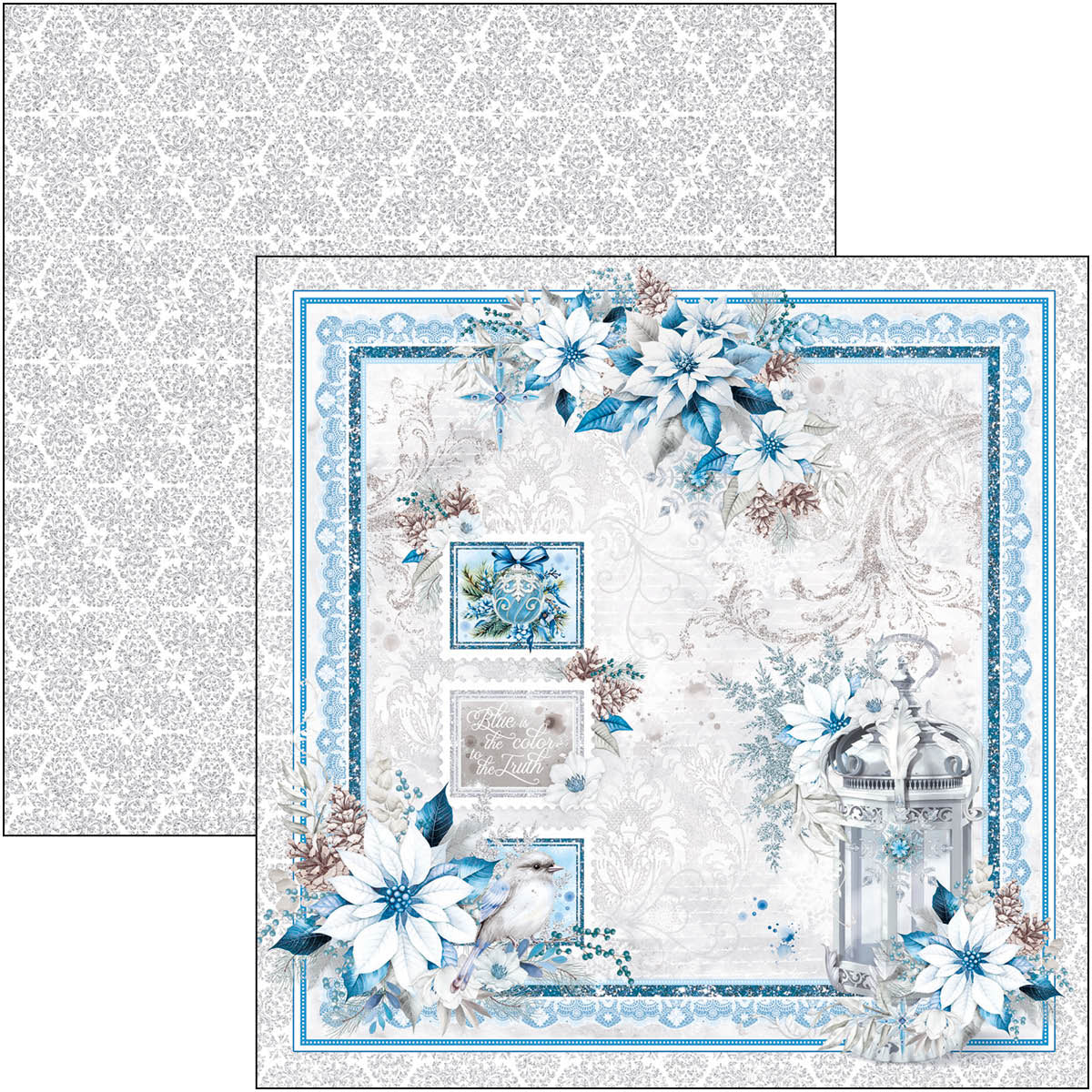 Ciao Bella ELEGANCE of BLUE Christmas Winter 12x12 Paper Pad 12 Sheets #CBPM079