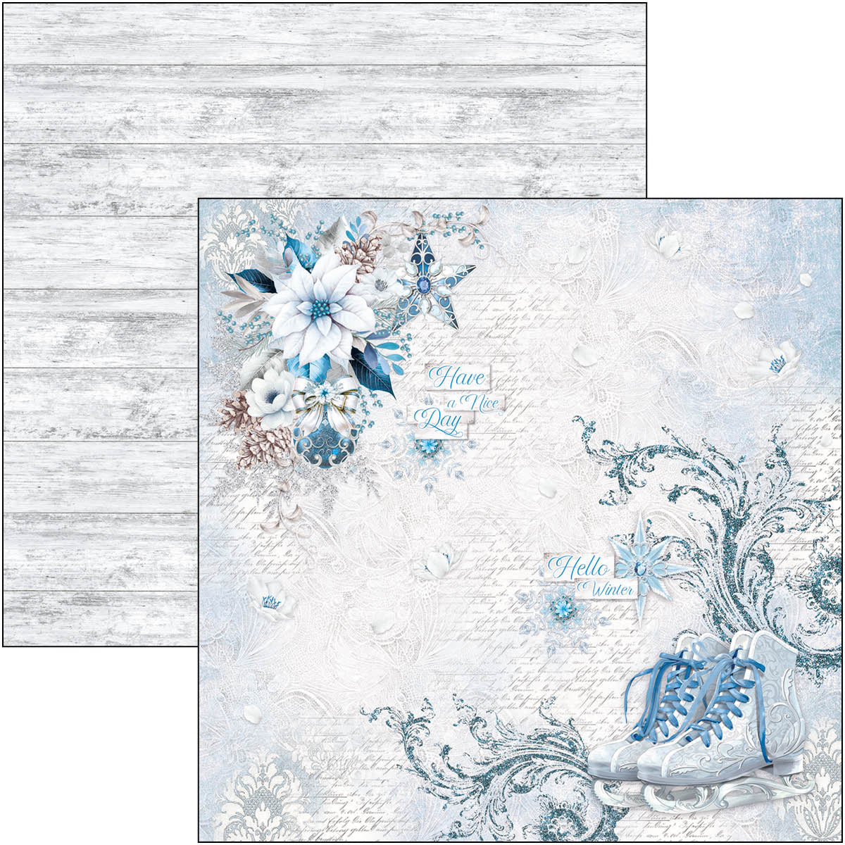 Ciao Bella ELEGANCE of BLUE Christmas Winter 12x12 Paper Pad 12 Sheets #CBPM079