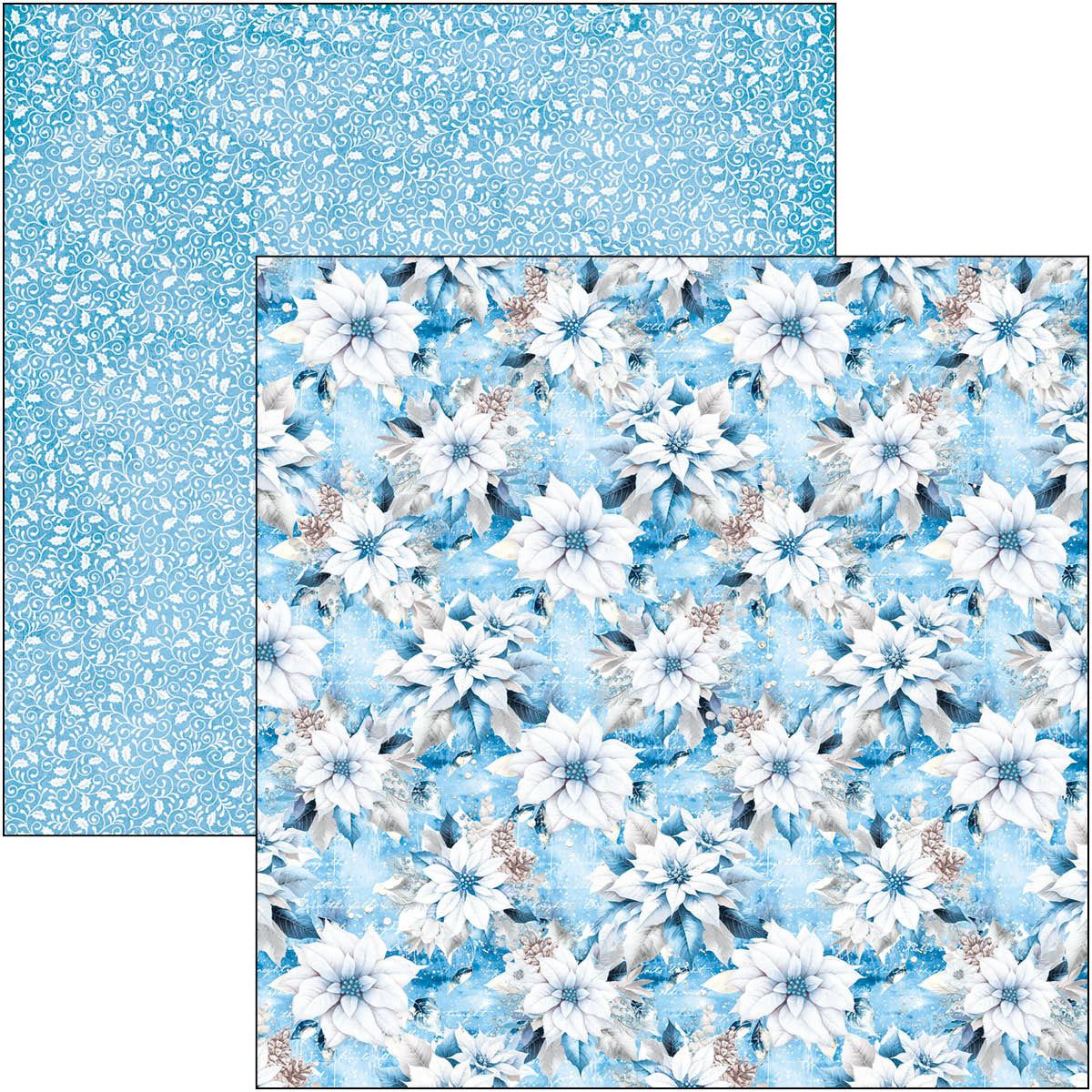 Ciao Bella ELEGANCE of BLUE Christmas Winter 12x12 Paper Pad 12 Sheets #CBPM079