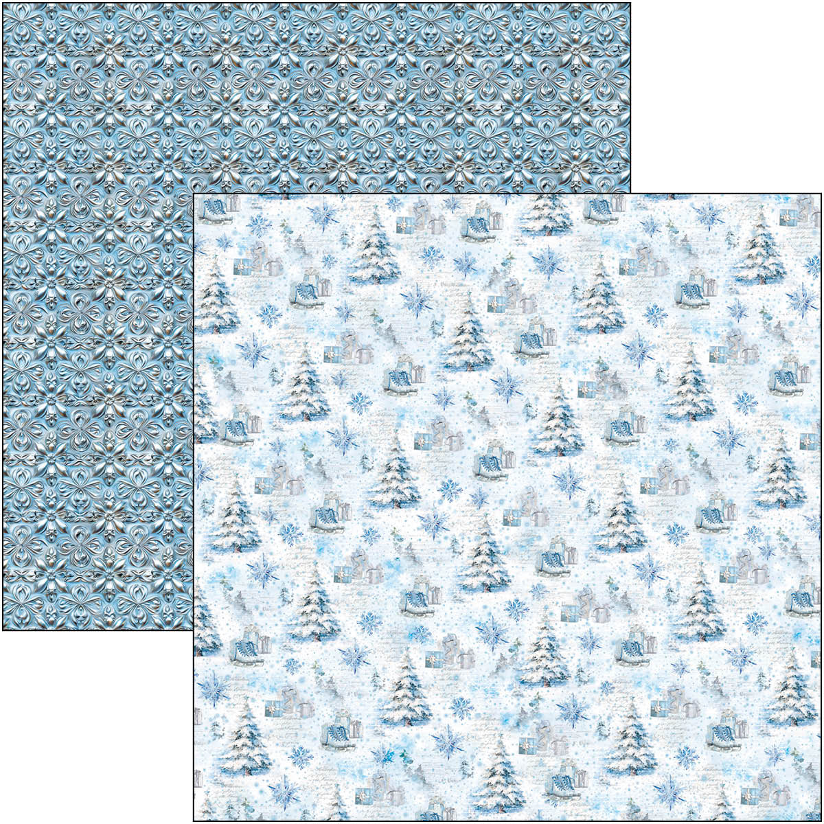 Ciao Bella ELEGANCE of BLUE Christmas Winter 12x12 Paper Pad 12 Sheets #CBPM079