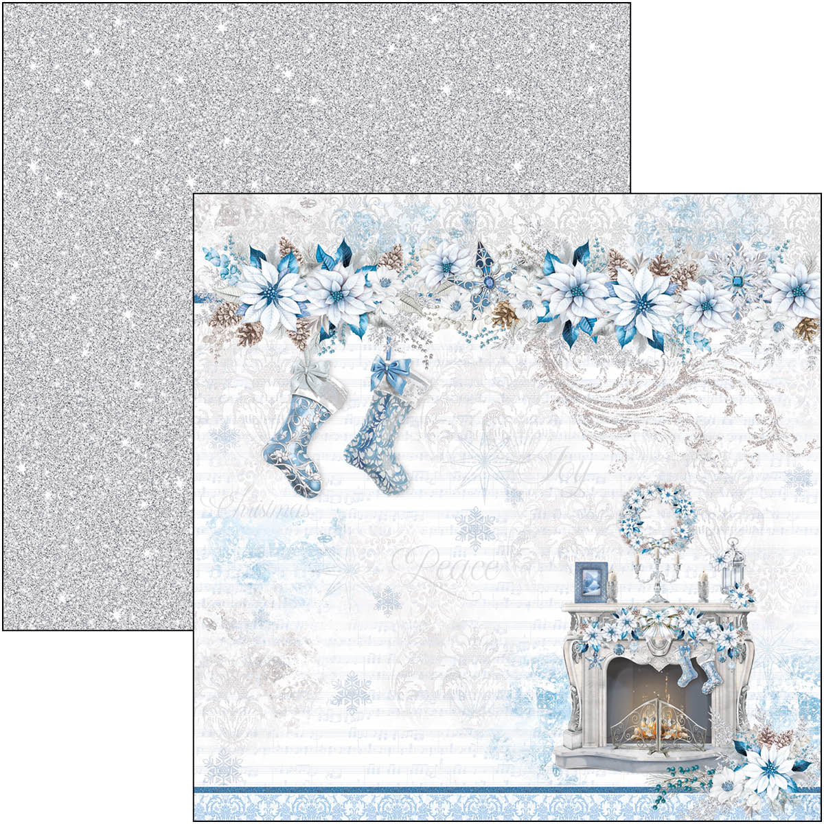 Ciao Bella ELEGANCE of BLUE Christmas Winter 12x12 Paper Pad 12 Sheets #CBPM079