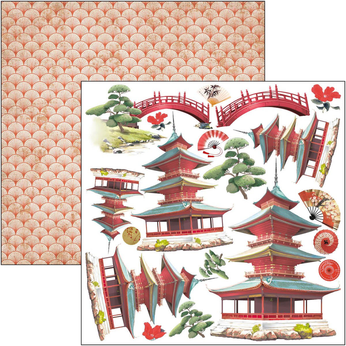 Ciao Bella LAND of the RISING SUN 6X6 Fussy Cut Paper Pad 24 Sheets #CBQE076