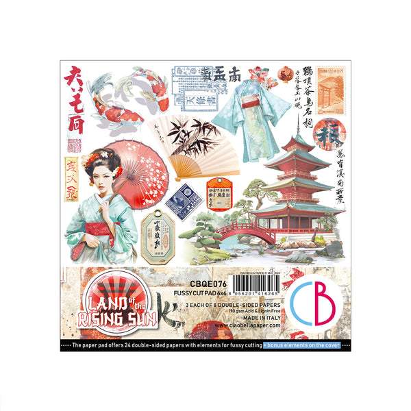 Ciao Bella LAND of the RISING SUN 6X6 Fussy Cut Paper Pad 24 Sheets #CBQE076