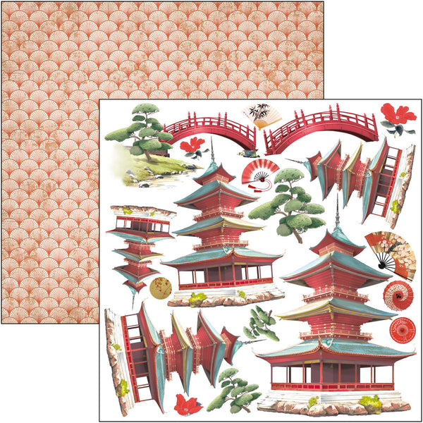 Ciao Bella LAND of the RISING SUN 6X6 Fussy Cut Paper Pad 24 Sheets #CBQE076