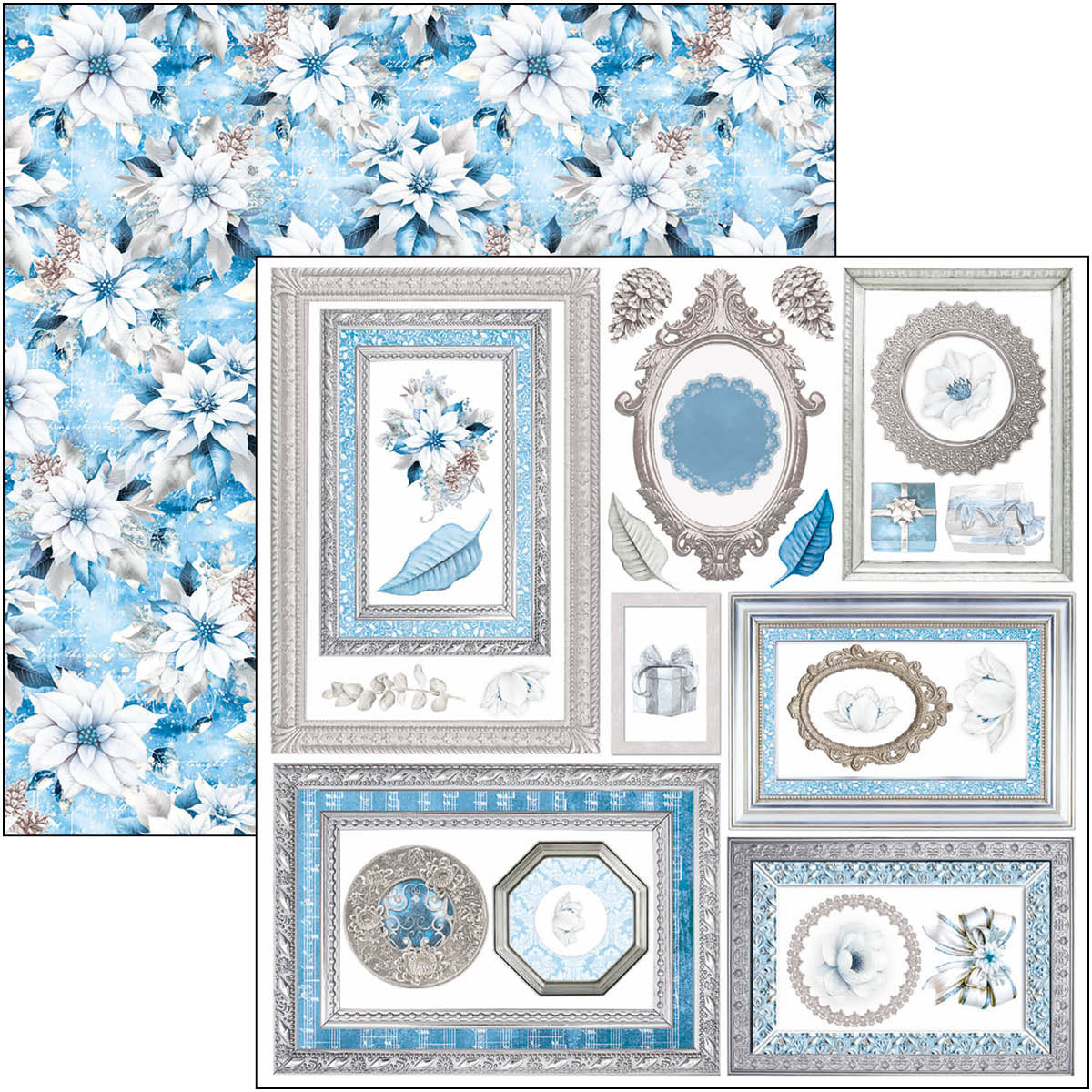 Ciao Bella ELEGANCE of BLUE 6X6 Fussy Cut Paper Pad 24 Sheets #CBQE079