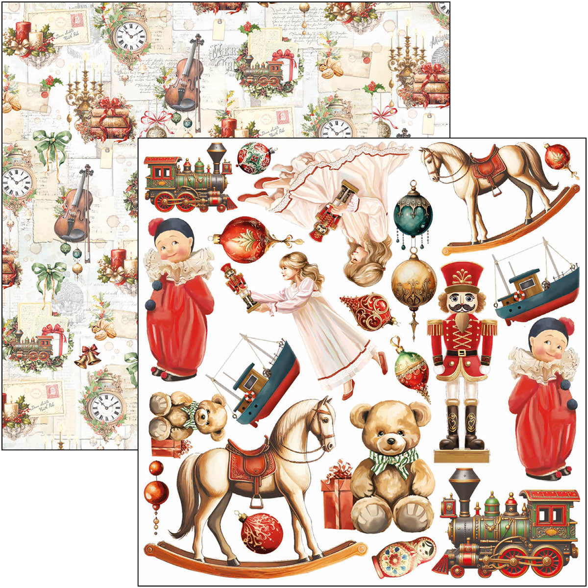 Ciao Bella THE NUTCRACKER Christmas 6X6 Fussy Cut Paper Pad 24 Sheets #CBQE080