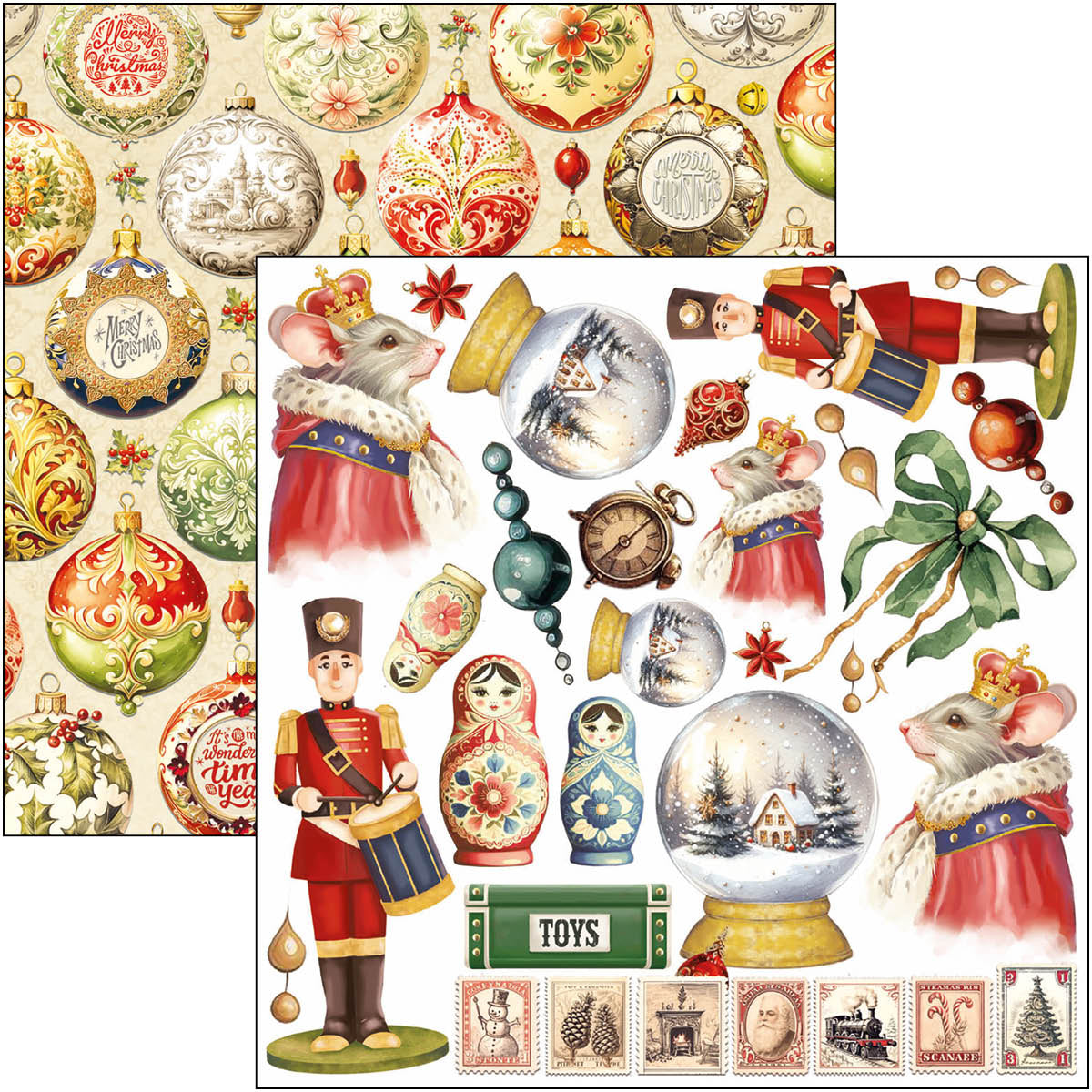 Ciao Bella THE NUTCRACKER Christmas 6X6 Fussy Cut Paper Pad 24 Sheets #CBQE080