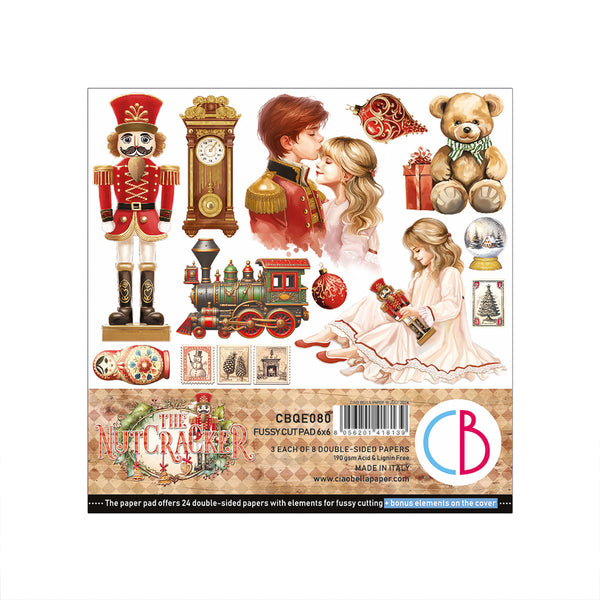 Ciao Bella THE NUTCRACKER Christmas 6X6 Fussy Cut Paper Pad 24 Sheets #CBQE080