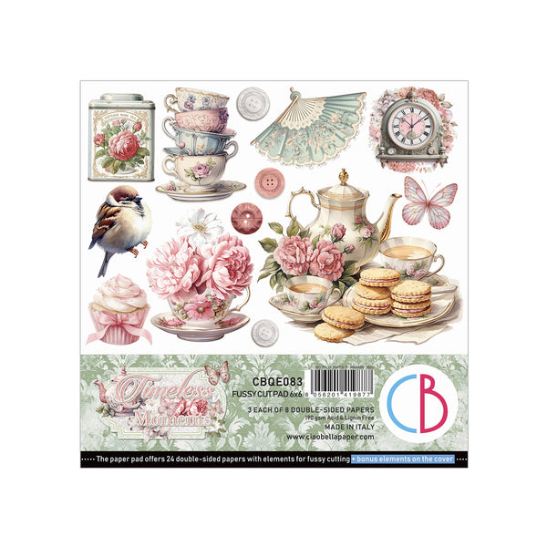 Ciao Bella TIMELESS MOMENTS 6X6 Fussy Cut Paper Pad 24 Sheets #CBQE083