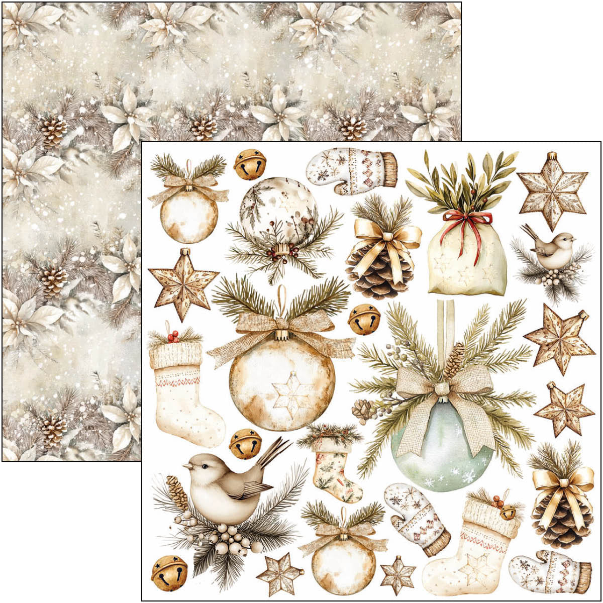 Ciao Bella WINTER SEASON Christmas 6X6 Fussy Cut Paper Pad 24 Sheets #CBQE088