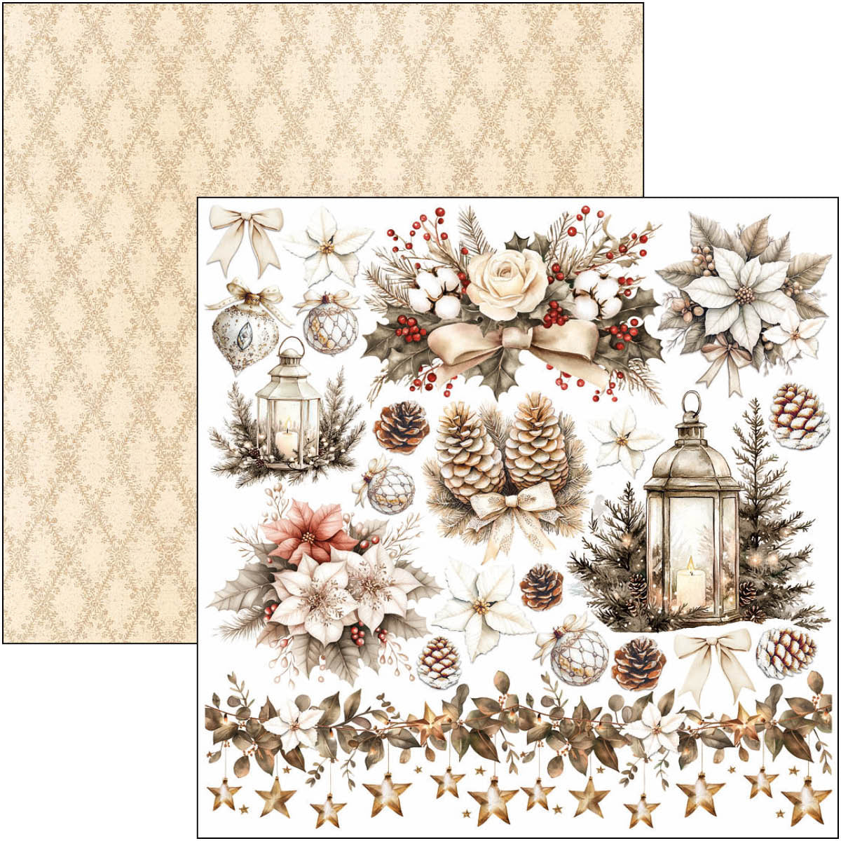 Ciao Bella WINTER SEASON Christmas 6X6 Fussy Cut Paper Pad 24 Sheets #CBQE088