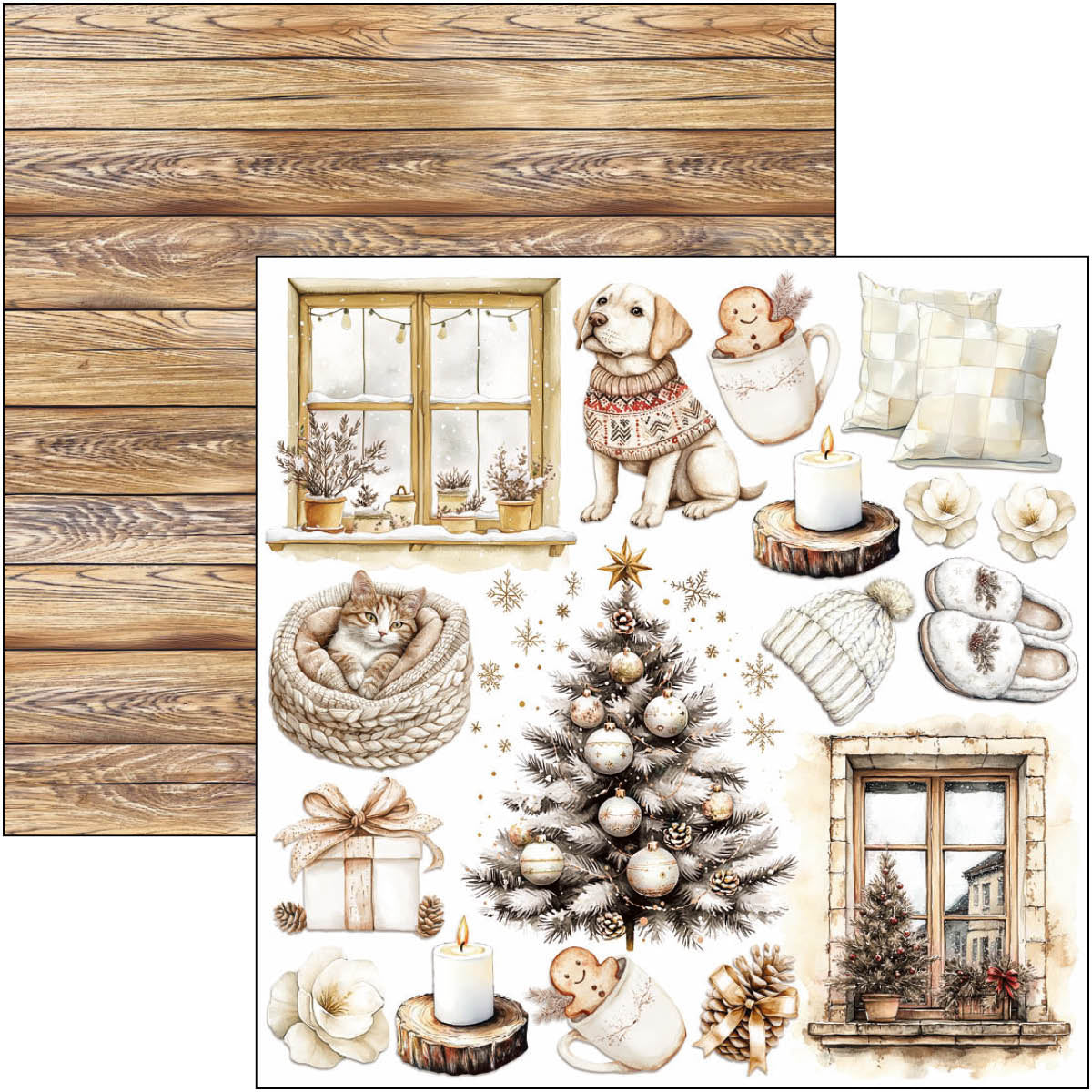 Ciao Bella WINTER SEASON Christmas 6X6 Fussy Cut Paper Pad 24 Sheets #CBQE088
