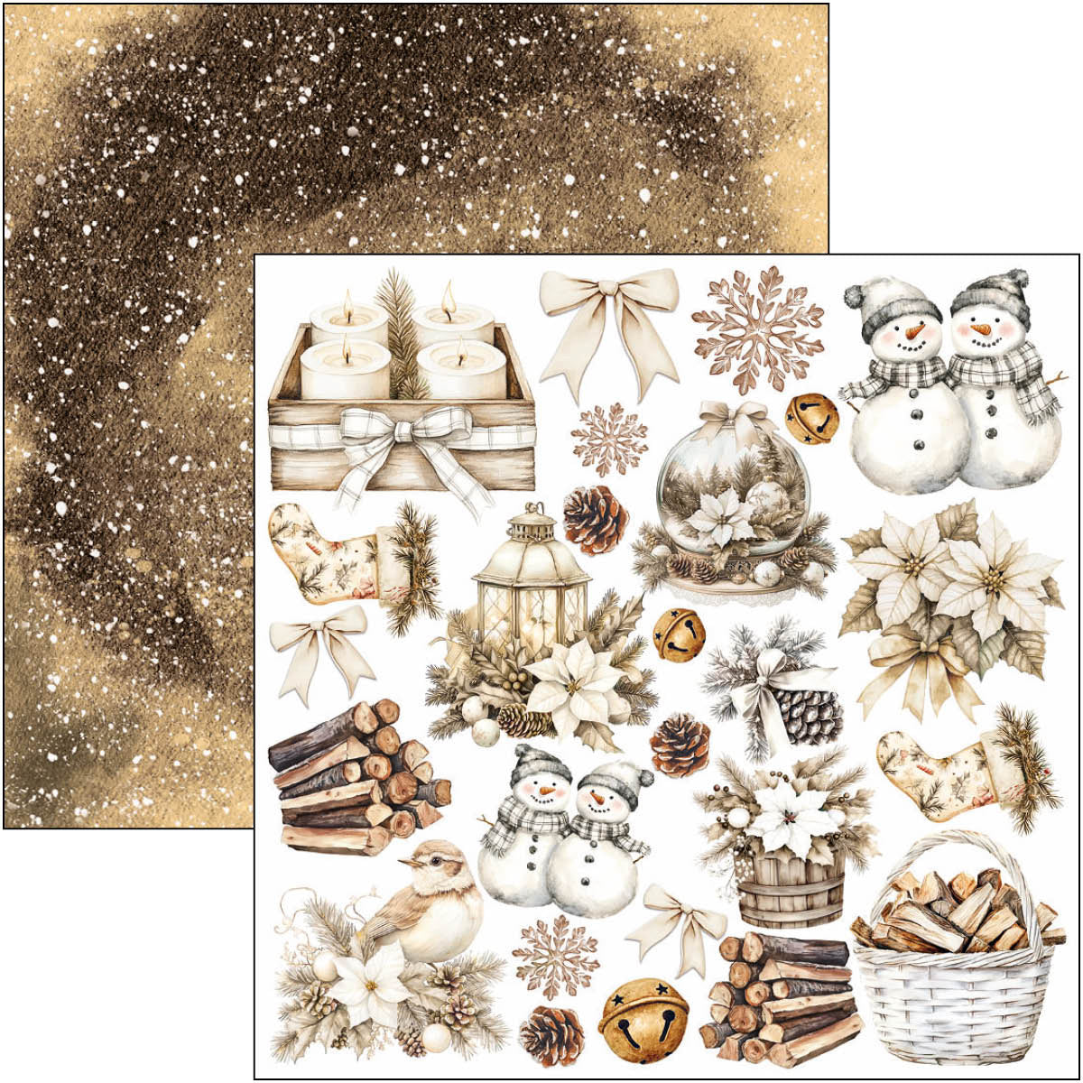 Ciao Bella WINTER SEASON Christmas 6X6 Fussy Cut Paper Pad 24 Sheets #CBQE088