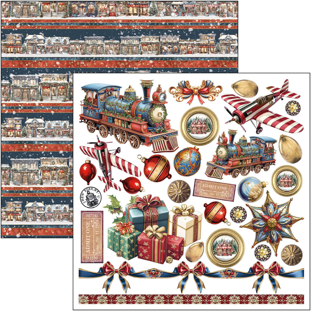 Ciao Bella TOY SHOP Winter Christmas 6X6 Fussy Cut Paper Pad 24 Sheets #CBQE089
