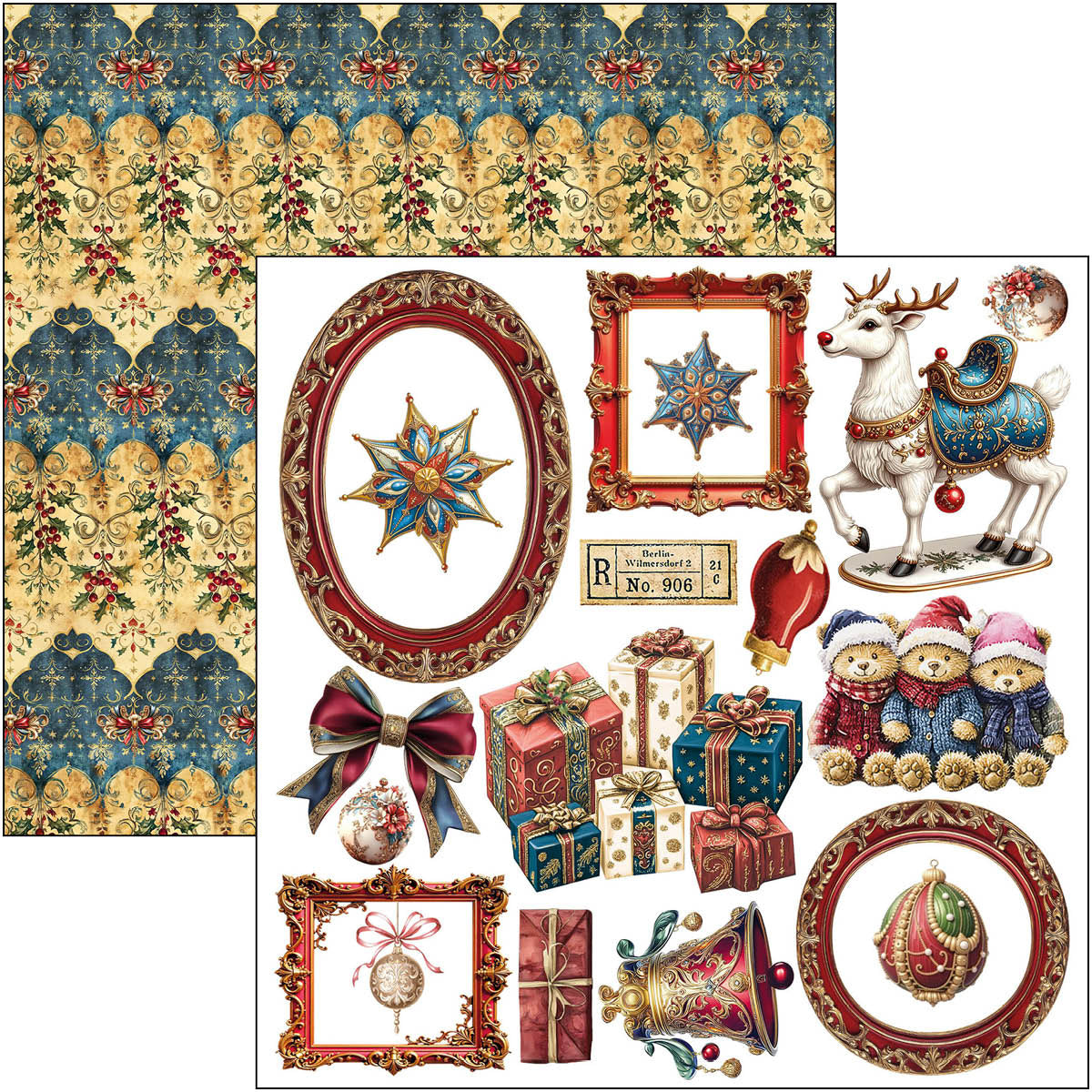 Ciao Bella TOY SHOP Winter Christmas 6X6 Fussy Cut Paper Pad 24 Sheets #CBQE089