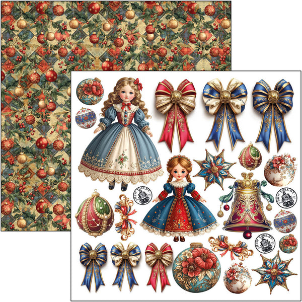 Ciao Bella TOY SHOP Winter Christmas 6X6 Fussy Cut Paper Pad 24 Sheets #CBQE089