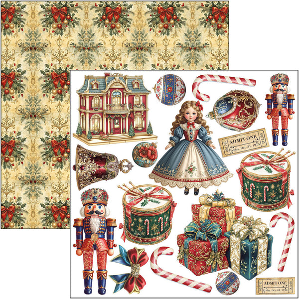 Ciao Bella TOY SHOP Winter Christmas 6X6 Fussy Cut Paper Pad 24 Sheets #CBQE089