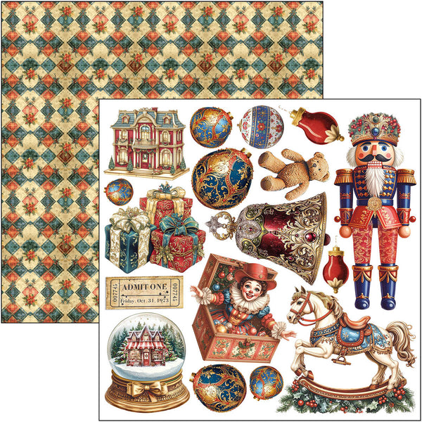 Ciao Bella TOY SHOP Winter Christmas 6X6 Fussy Cut Paper Pad 24 Sheets #CBQE089