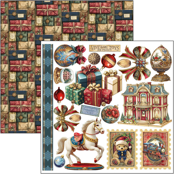 Ciao Bella TOY SHOP Winter Christmas 6X6 Fussy Cut Paper Pad 24 Sheets #CBQE089