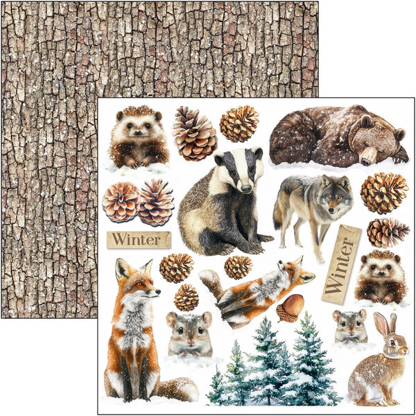 Ciao Bella FOREST TALES Winter Christmas 6X6 Fussy Cut Paper Pad 24 Sheets #CBQE090