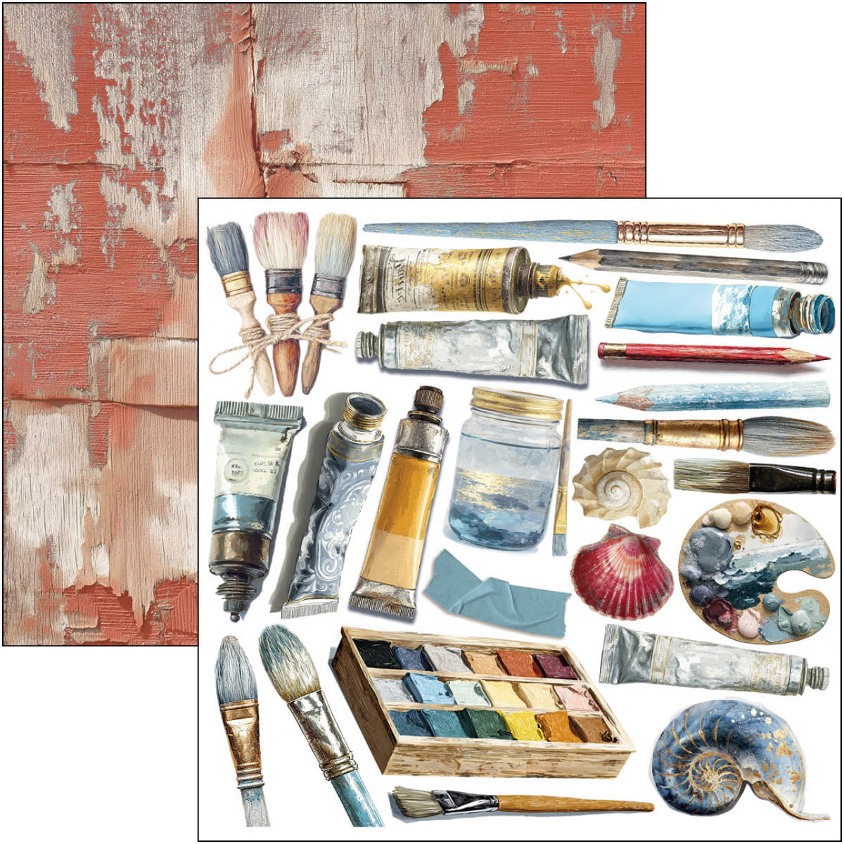 Ciao Bella AN ARTIST JOURNEY 6X6 Fussy Cut Paper Pad 24 Sheets #CBQE092