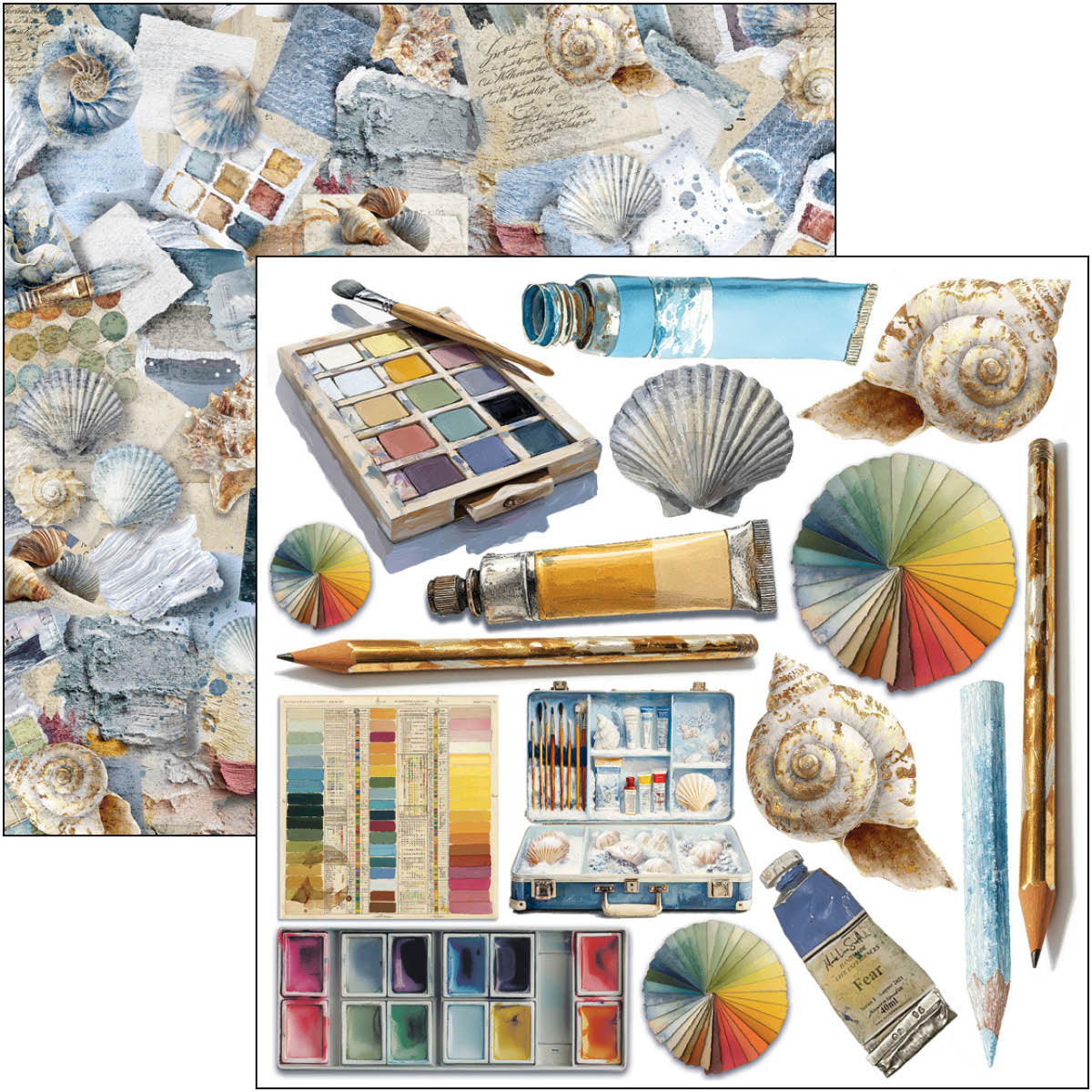 Ciao Bella AN ARTIST JOURNEY 6X6 Fussy Cut Paper Pad 24 Sheets #CBQE092