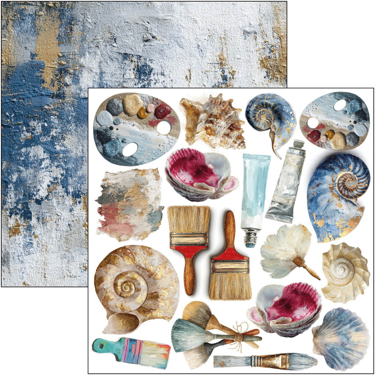 Ciao Bella AN ARTIST JOURNEY 6X6 Fussy Cut Paper Pad 24 Sheets #CBQE092