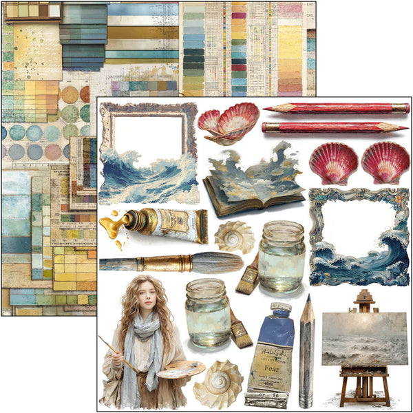 Ciao Bella AN ARTIST JOURNEY 6X6 Fussy Cut Paper Pad 24 Sheets #CBQE092