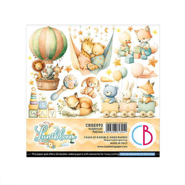 Ciao Bella LUNIBLOOM 6X6 Fussy Cut Paper Pad 24 Sheets #CBQE093