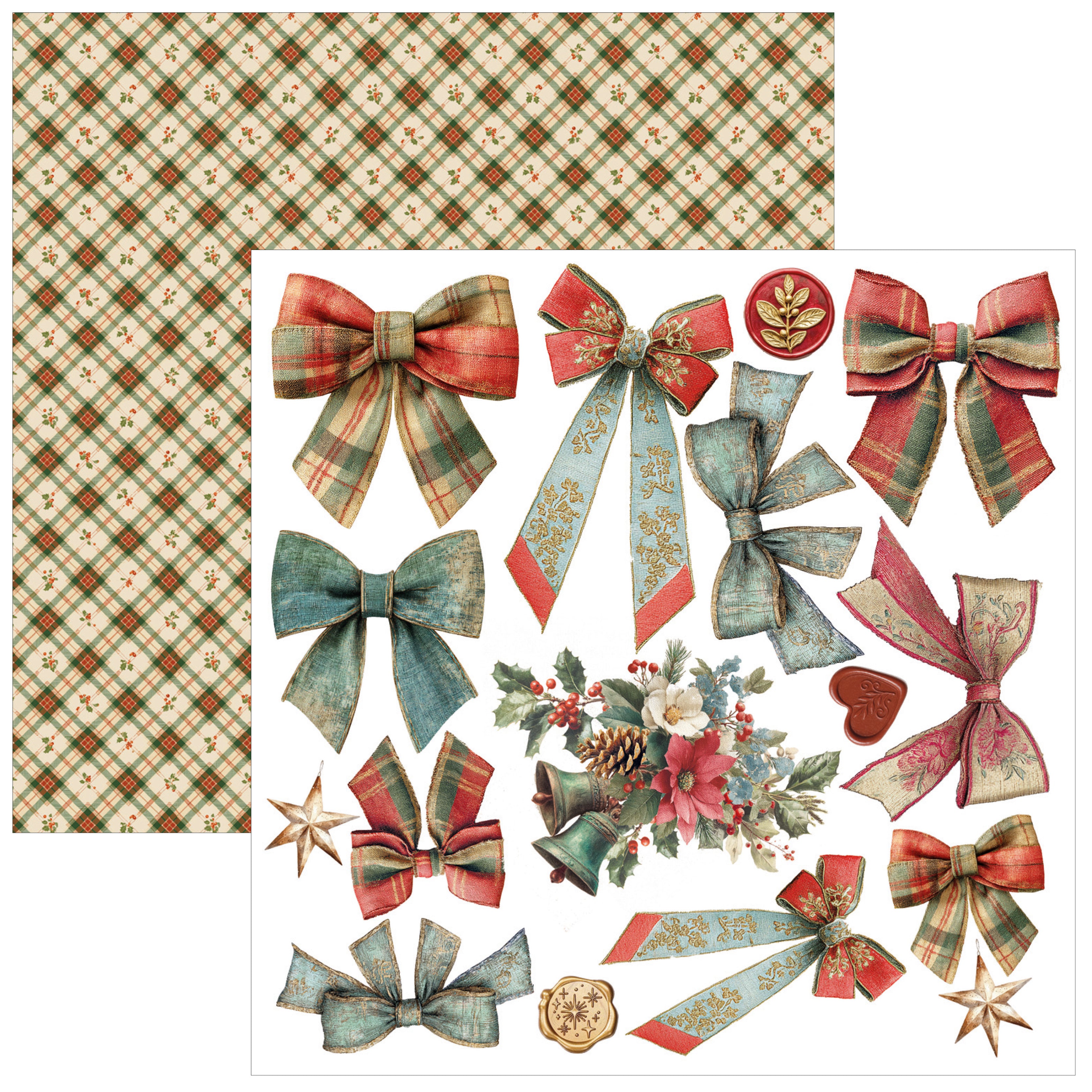 Ciao Bella MERRY and BRIGHT Christmas 6X6 Fussy Cut Paper Pad 24 Sheets #CBQE098