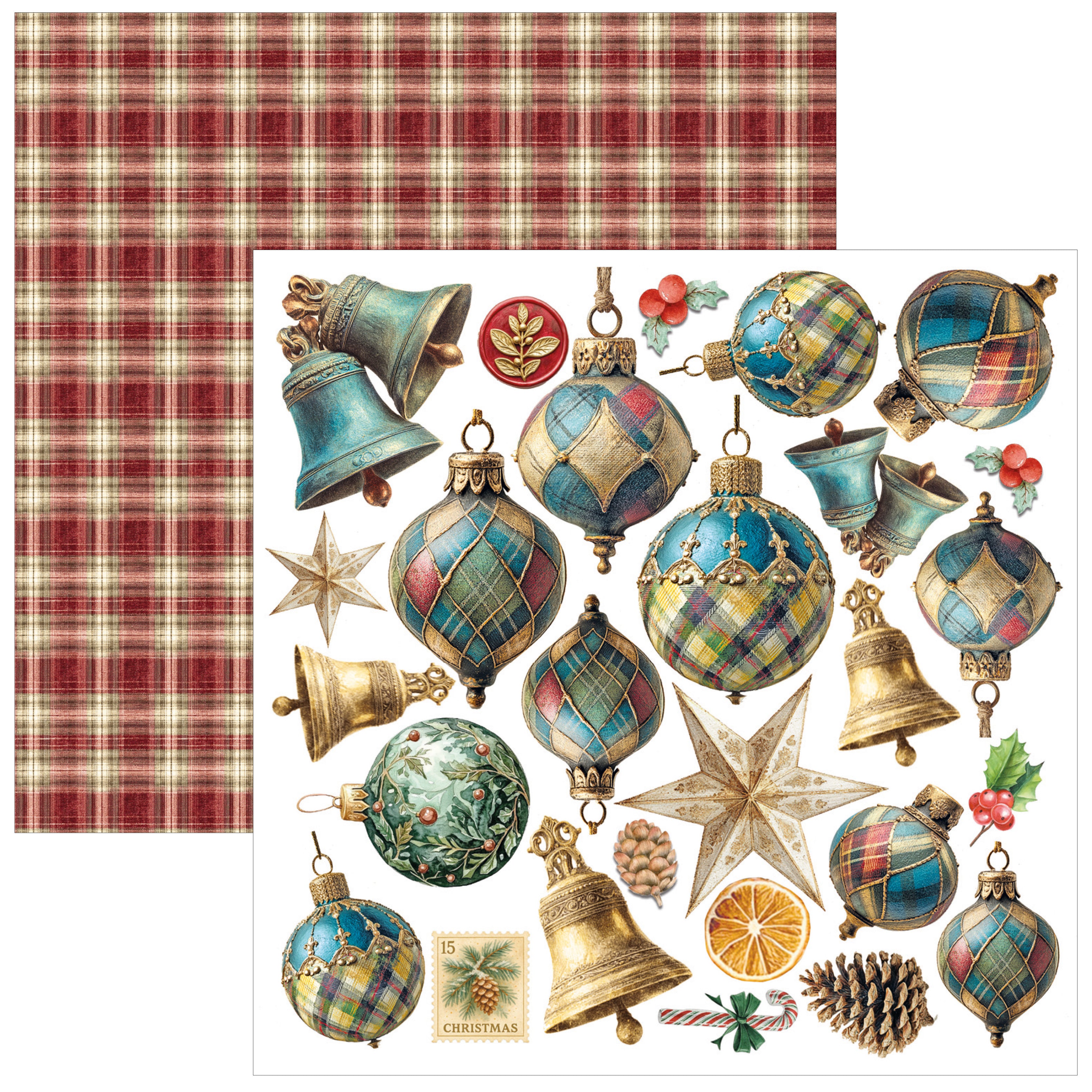 Ciao Bella MERRY and BRIGHT Christmas 6X6 Fussy Cut Paper Pad 24 Sheets #CBQE098