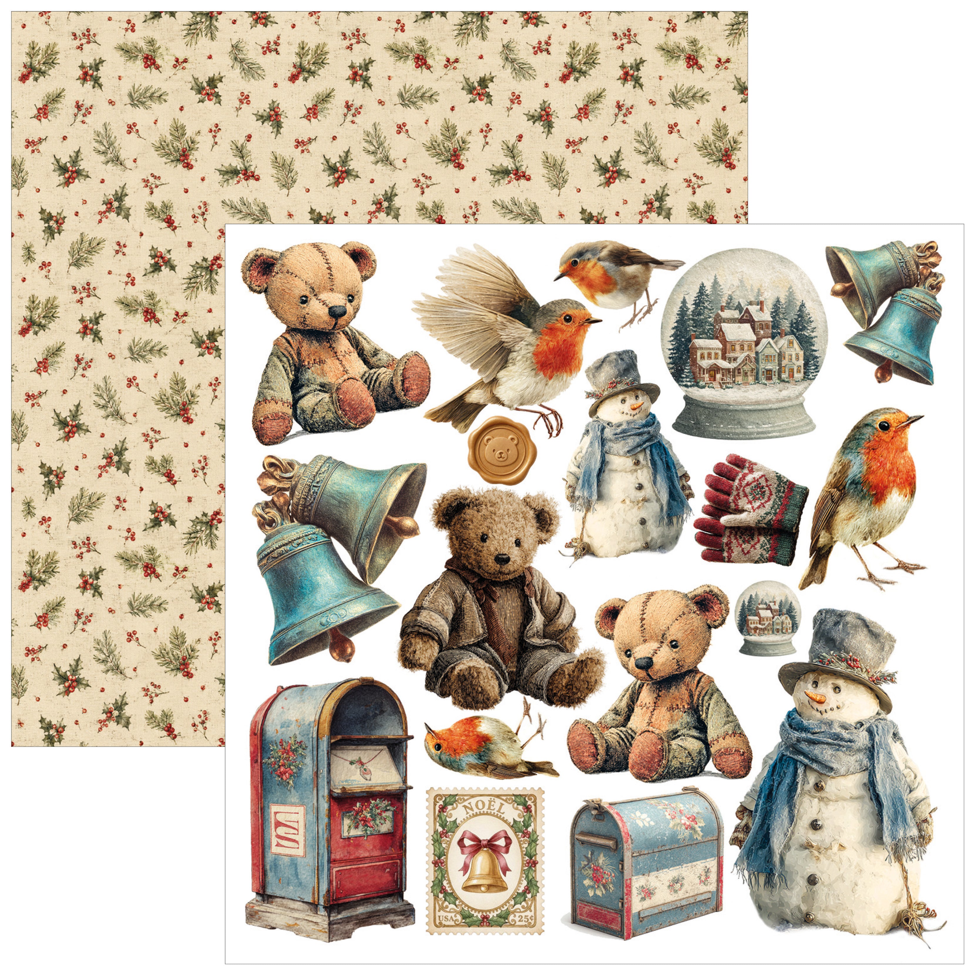 Ciao Bella MERRY and BRIGHT Christmas 6X6 Fussy Cut Paper Pad 24 Sheets #CBQE098