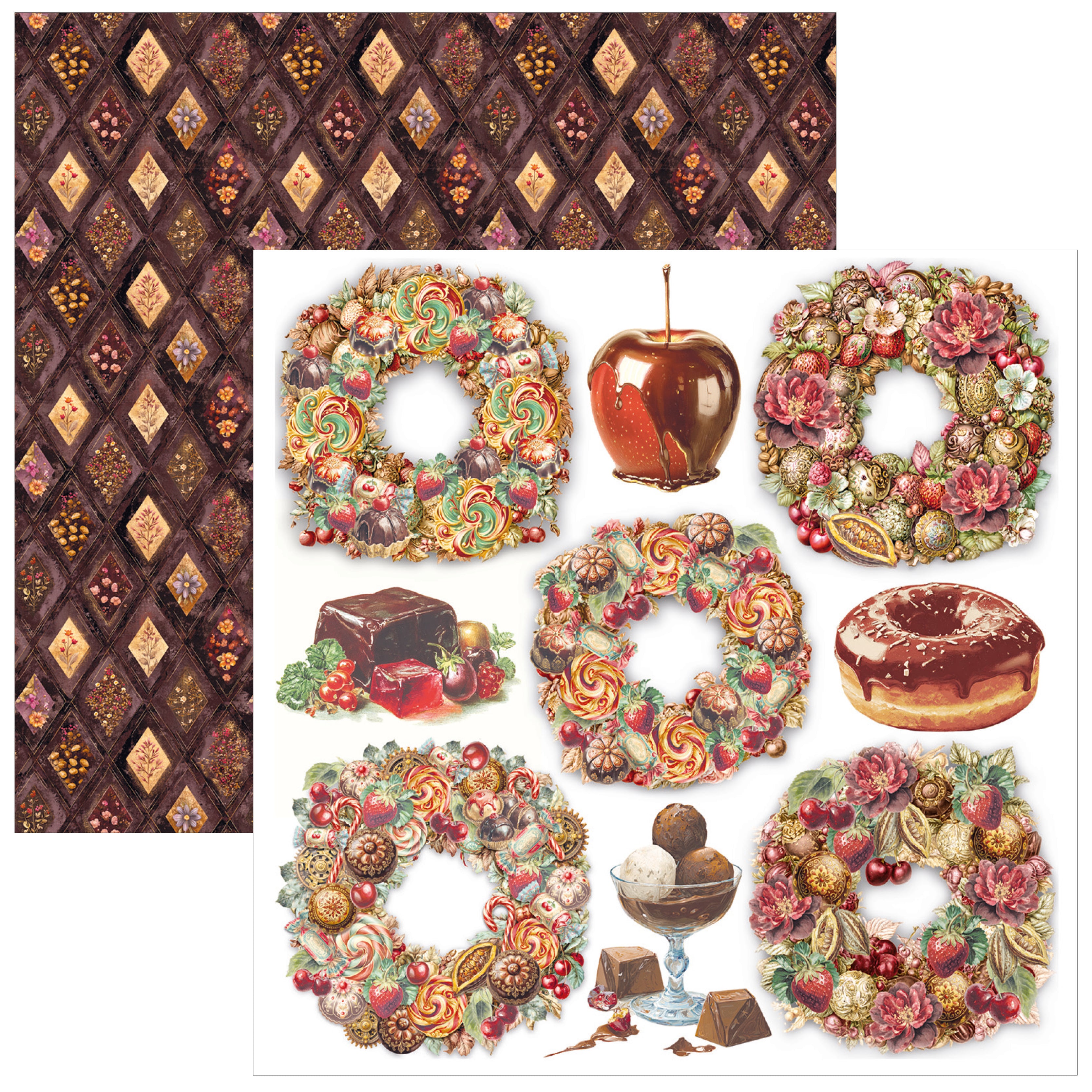 Ciao Bella CHOCOLATE WANDERLUST 6X6 Fussy Cut Paper Pad 24 Sheets #CBQE100