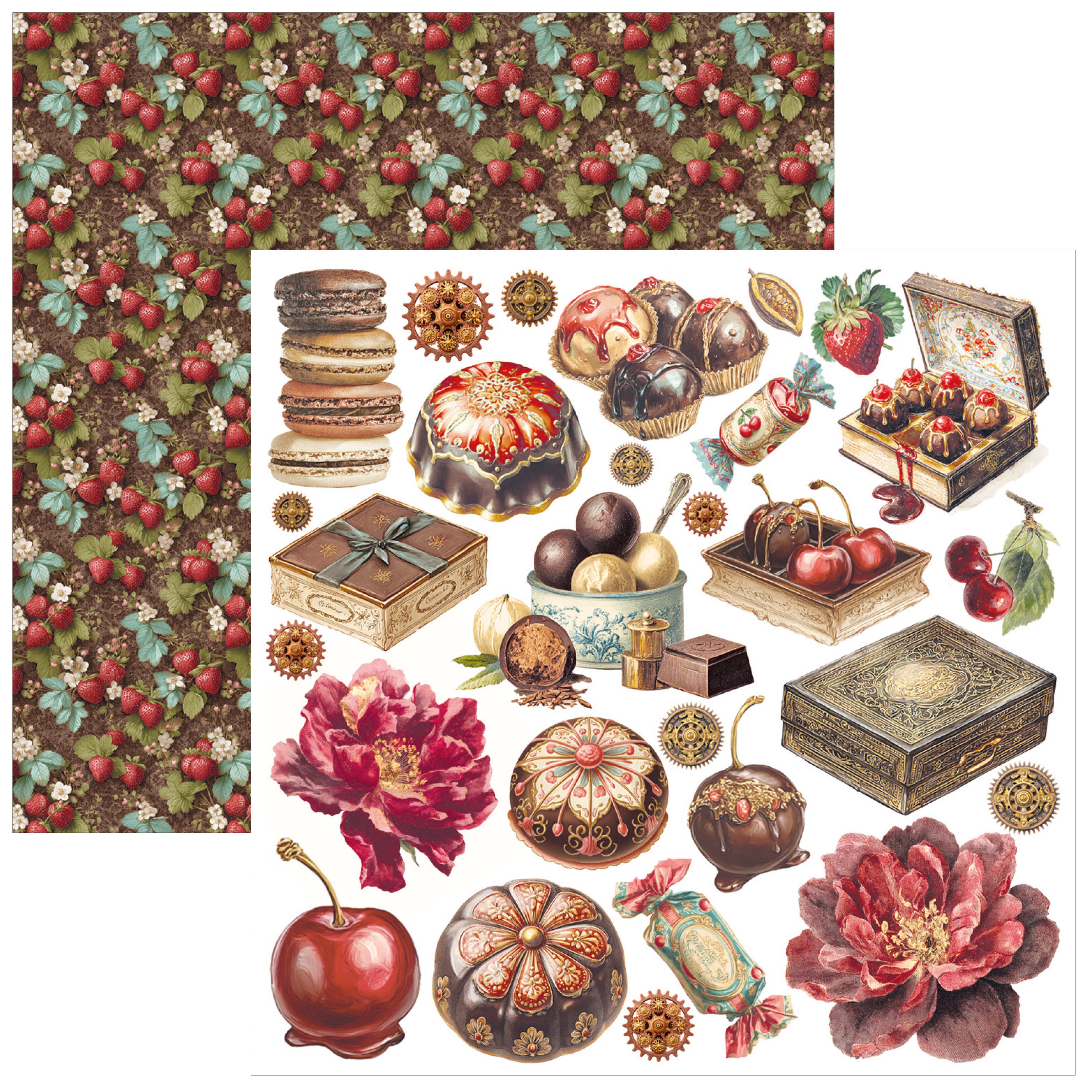 Ciao Bella CHOCOLATE WANDERLUST 6X6 Fussy Cut Paper Pad 24 Sheets #CBQE100