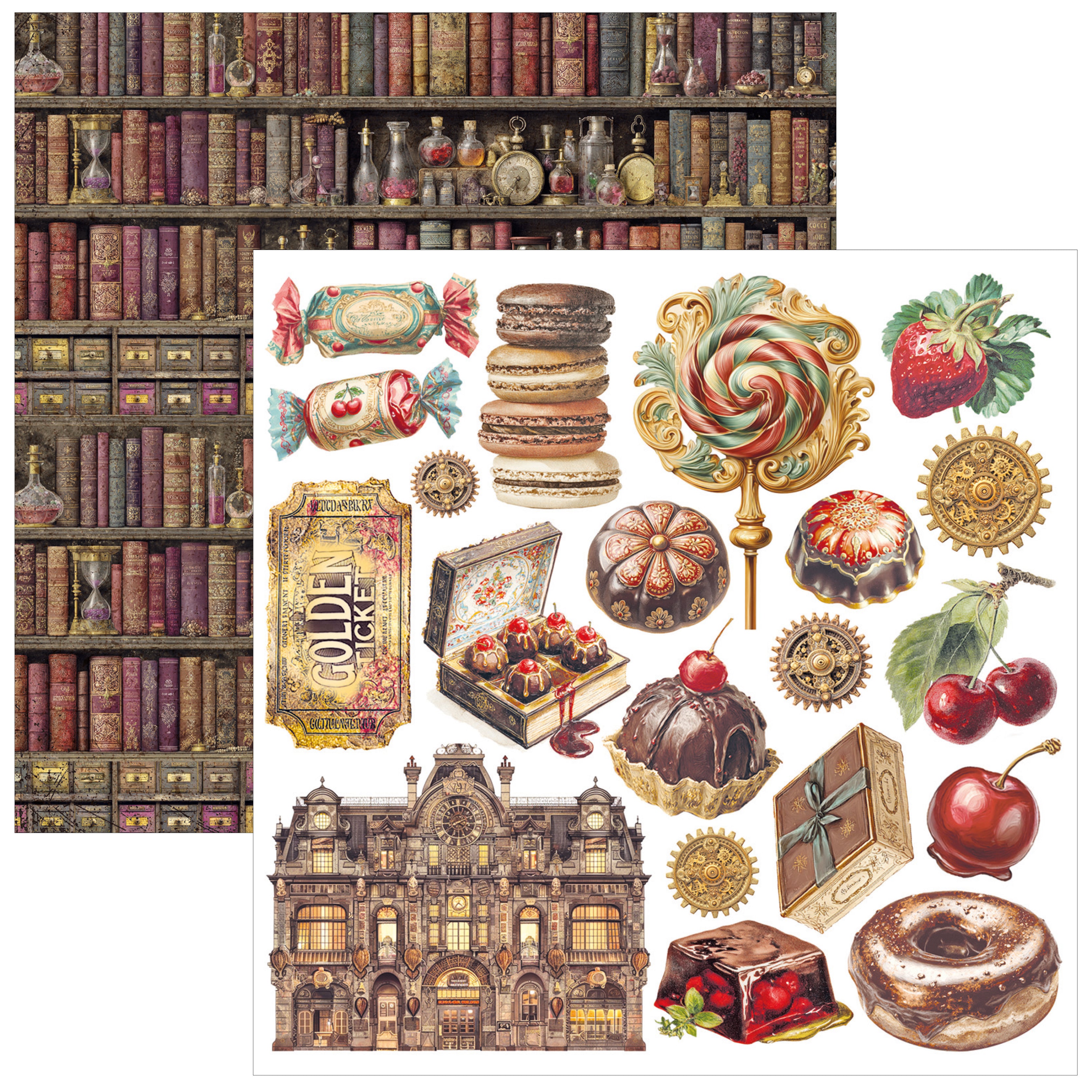 Ciao Bella CHOCOLATE WANDERLUST 6X6 Fussy Cut Paper Pad 24 Sheets #CBQE100