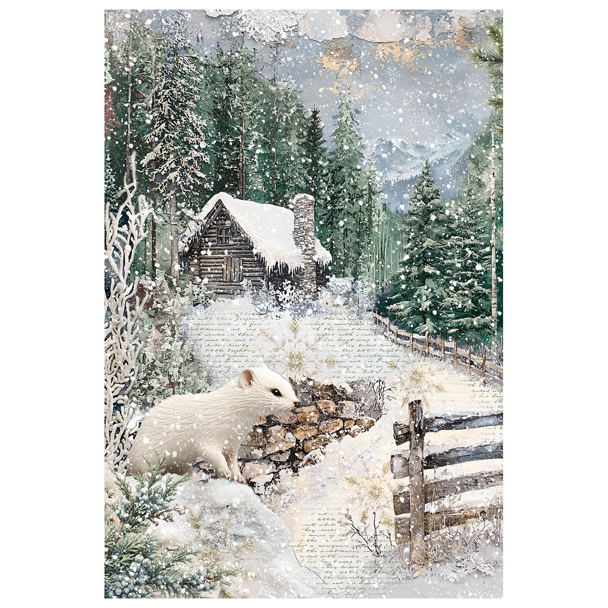 Ciao Bella FOREST TALES Winter Christmas A4 Decoupage Rice Paper Art Set 4 Sheets #CBRA006