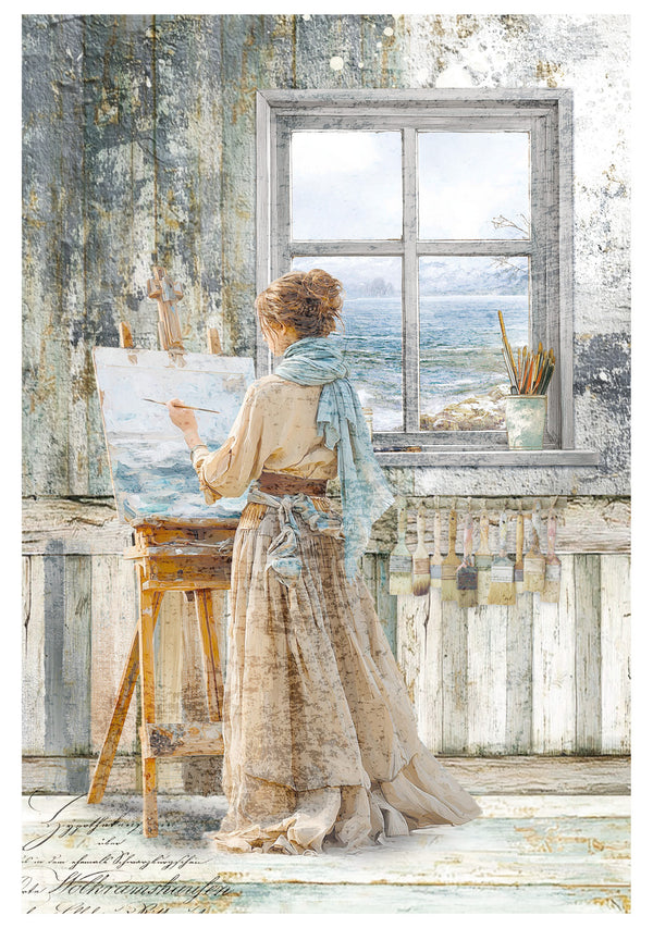 Ciao Bella AN ARTIST JOURNEY  A4 Decoupage Rice Paper Art Set 4 Sheets #CBRA008