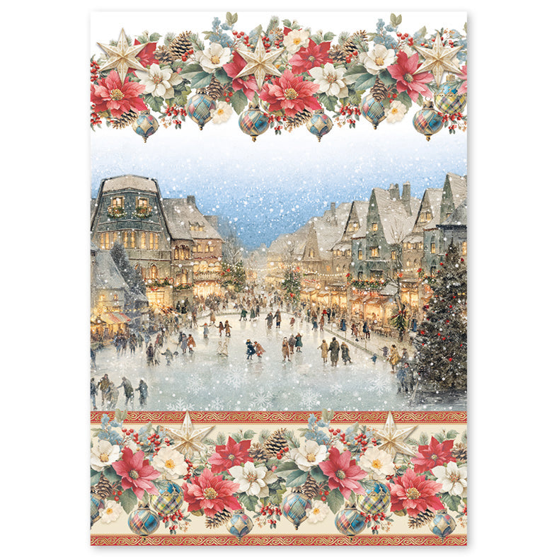 Ciao Bella MERRY and BRIGHT Christmas - A4 Decoupage Rice Paper Art Set 4 Sheets #CBRA014