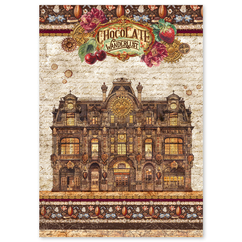 Ciao Bella CHOCOLATE WANDERLUST - A4 Decoupage Rice Paper Art Set 4 Sheets #CBRA016