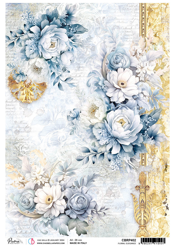 Ciao Bella Midnight Spell FLORAL ELEGANCE Parade A4 Rice Paper Decoupage #CBRP402