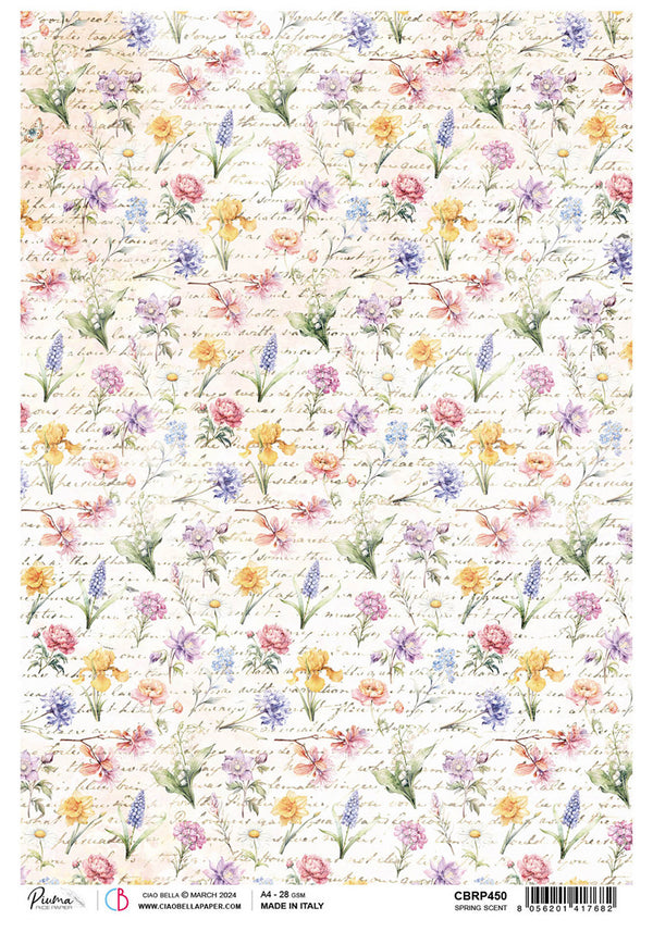 Ciao Bella Flower Shop SPRING SCENT A4 Rice Paper Decoupage #CBRP450