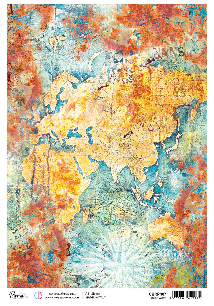 Ciao Bella Coral Reef OXIDE WORLD A4 Rice Paper Decoupage #CBRP467