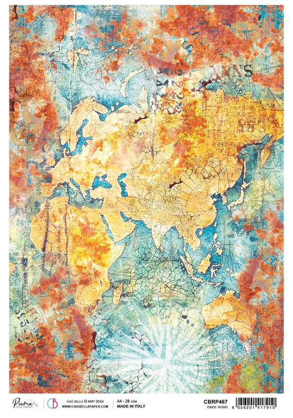 Ciao Bella Coral Reef OXIDE WORLD A4 Rice Paper Decoupage #CBRP467